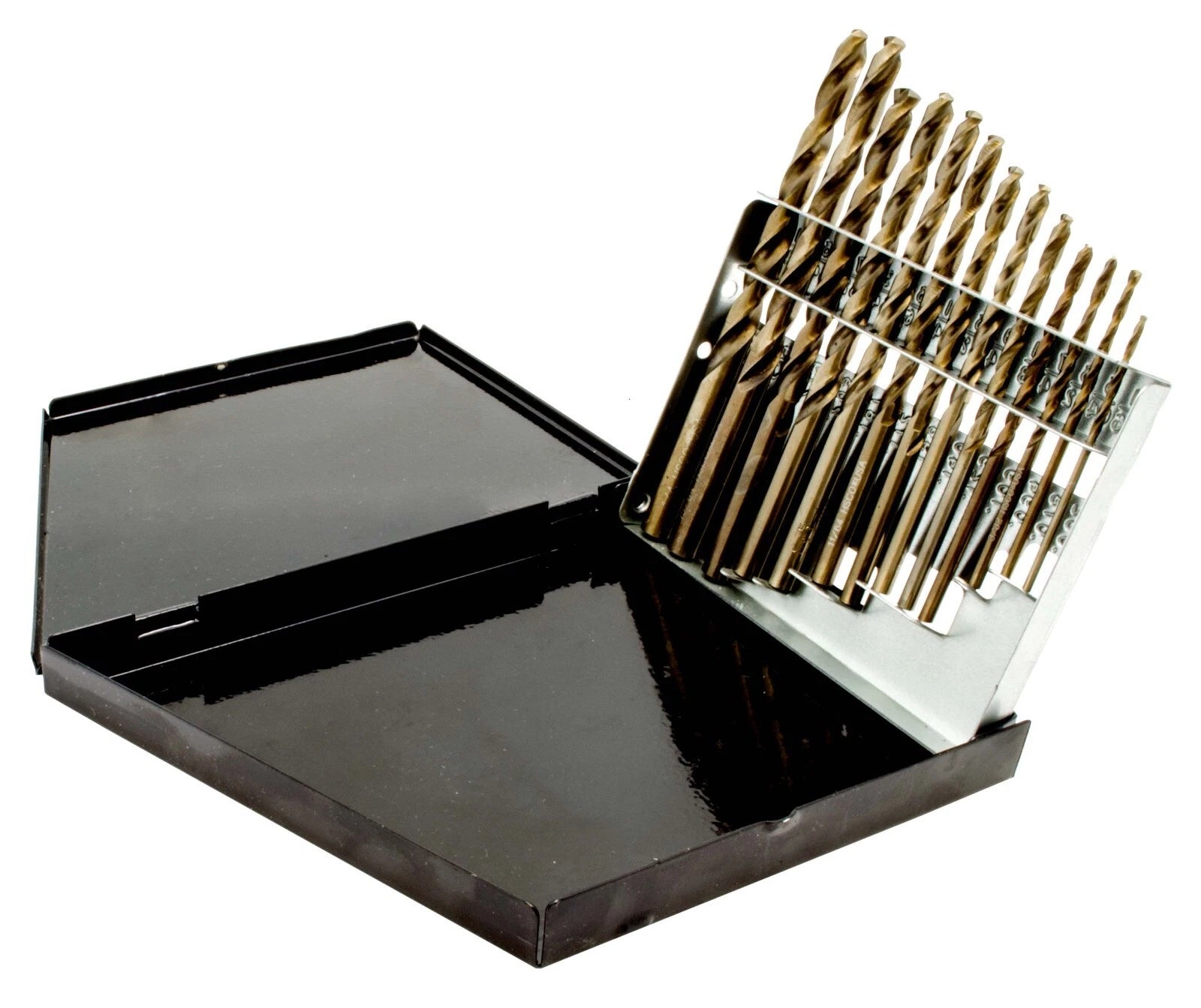 13 Piece Bright DRILL BIT SET 1/16"-1/4" by 64th Jobber Length HSS High Speed Steel Twist USA