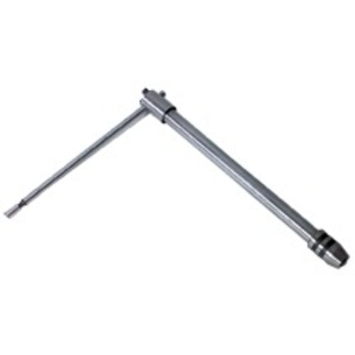 A metallic T-handle wrench with a silver body and black end details, isolated on a white background. L&S Tooling