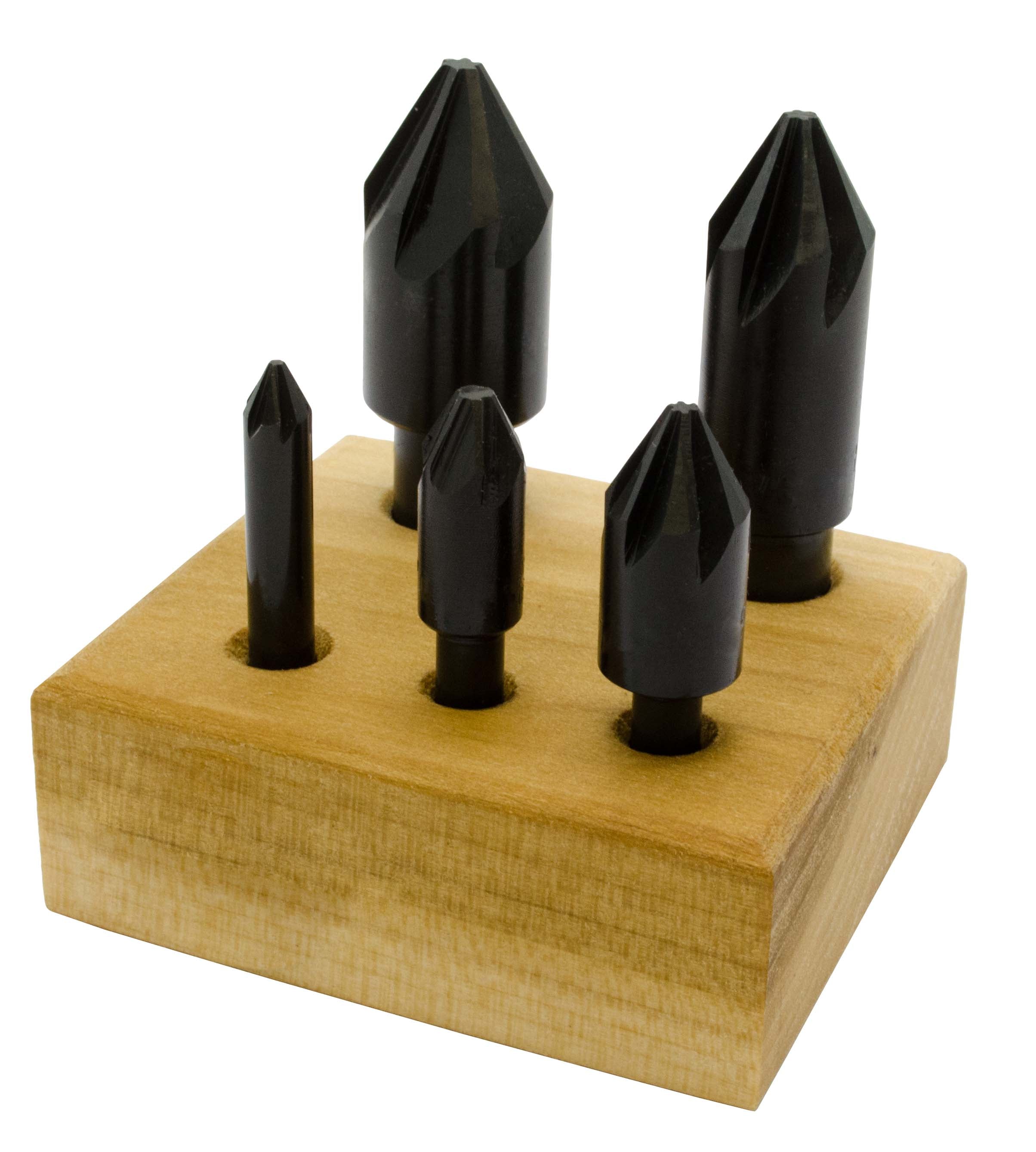 5 Piece Machine Countersink SET 4 Flute High Speed Steel