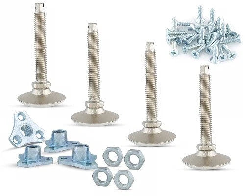 Swivel Leveling Feet Furniture Table Chair Glide Base 3/8-16 T-Nuts - 4 PACK