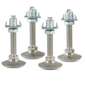 4 PACK Leveling Feet 3/8-16 Swivel Base Furniture Table Chair 4 Prong Jam T-Nuts