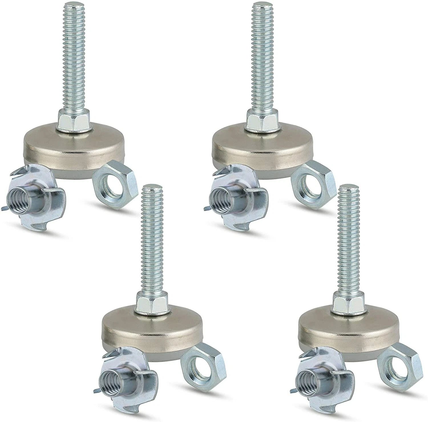 4 PACK Leveling Feet Furniture Table Projects 5/16-18 T-Nuts Jam Nuts Adjustable