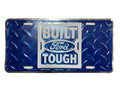 Built Ford Tough License Plate Blue White Aluminum Diamond SUV Truck Tag Made In USA