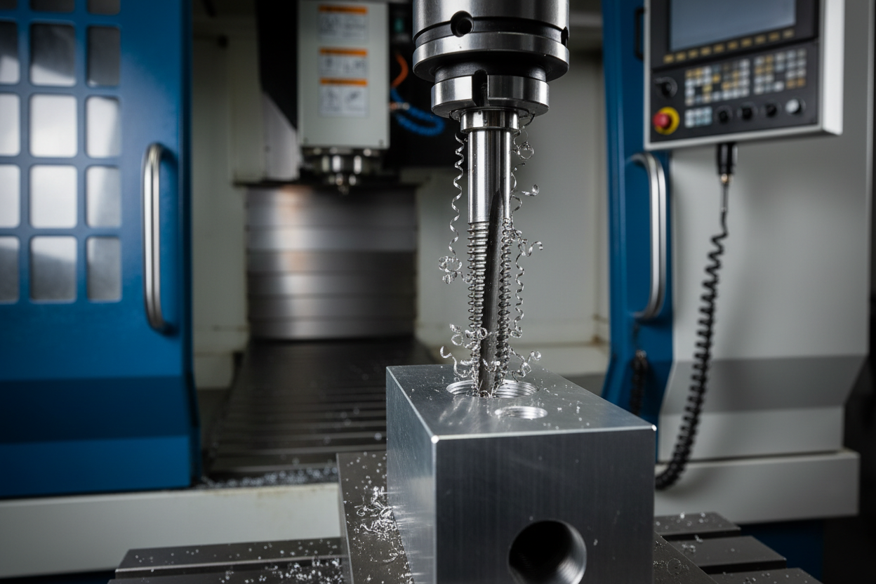 CNC tapping threads operation