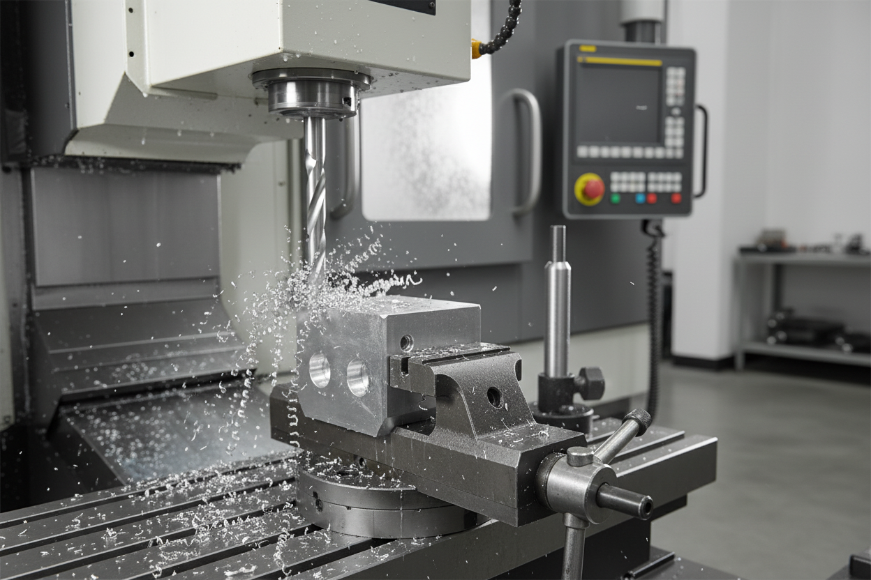 Precision CNC machining with carbide drill bit